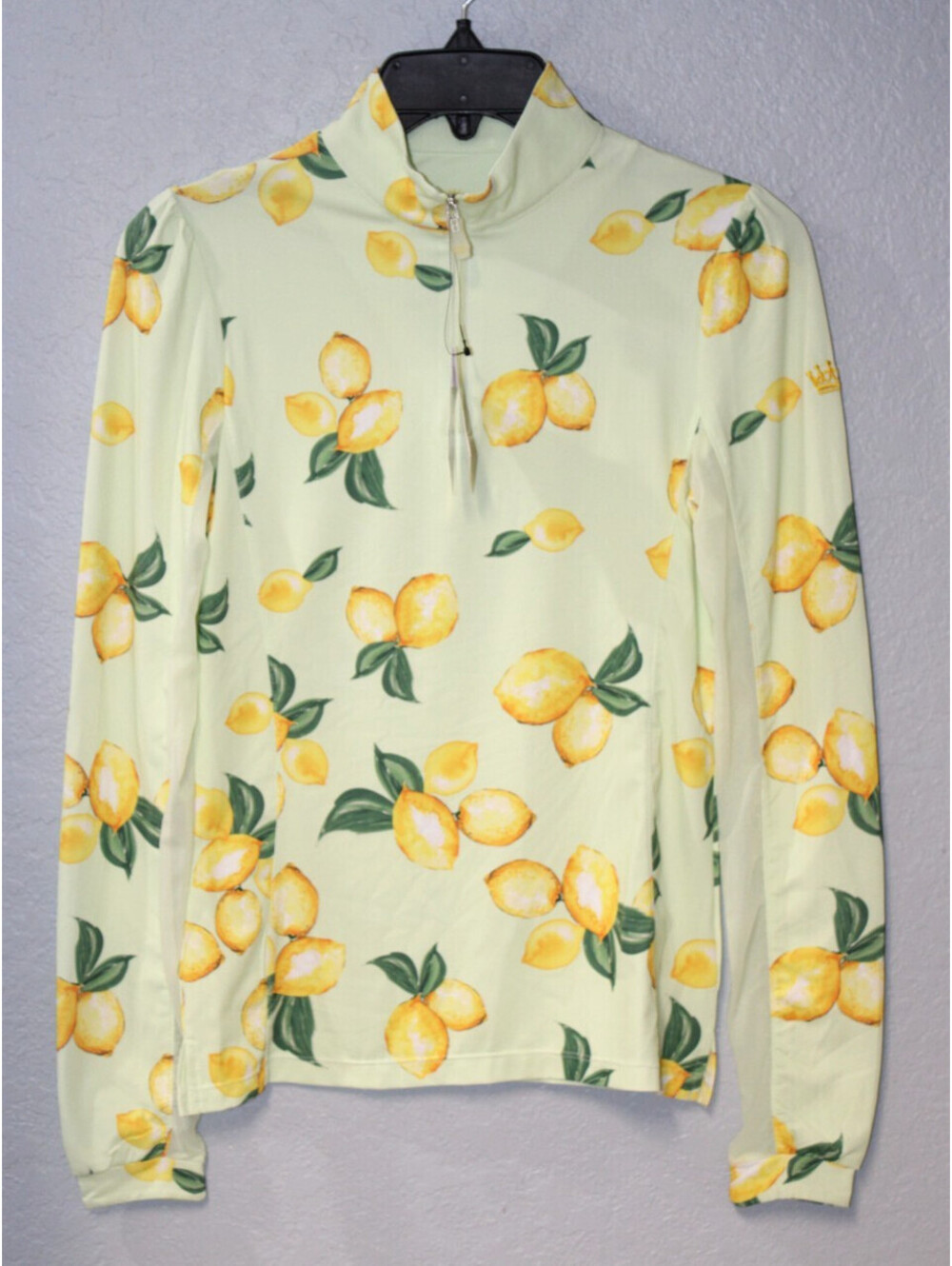 NEW Kastel Denmark Long Sleeve Lemon Lime 1/4 Zip Top Mesh Trim XS NWT